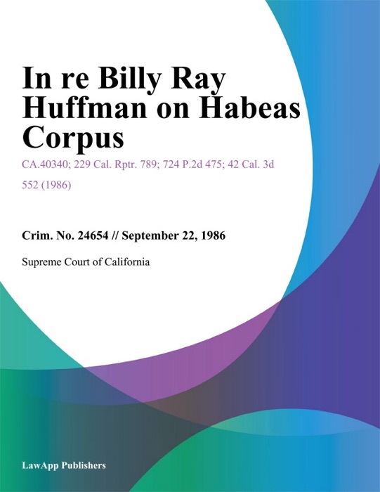 In re Billy Ray Huffman on Habeas Corpus