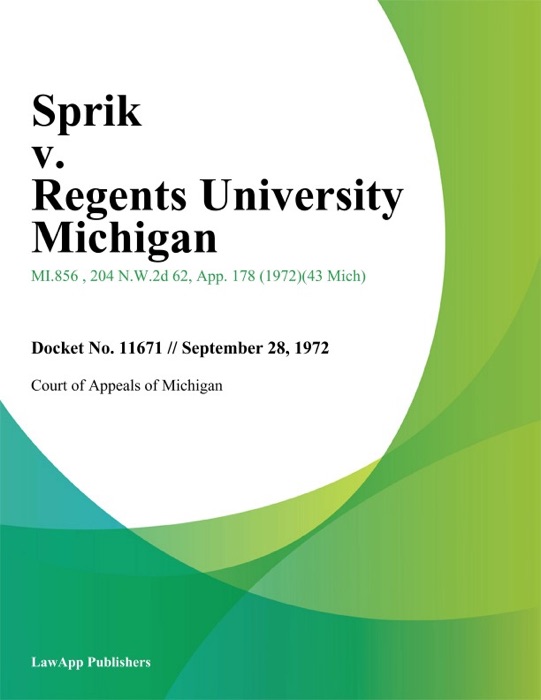 Sprik v. Regents University Michigan