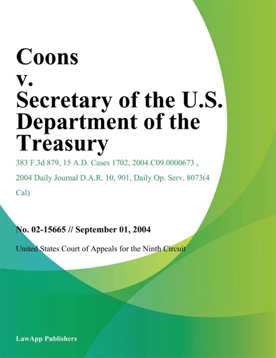 Coons v. Secretary of the U.S. Department of the Treasury