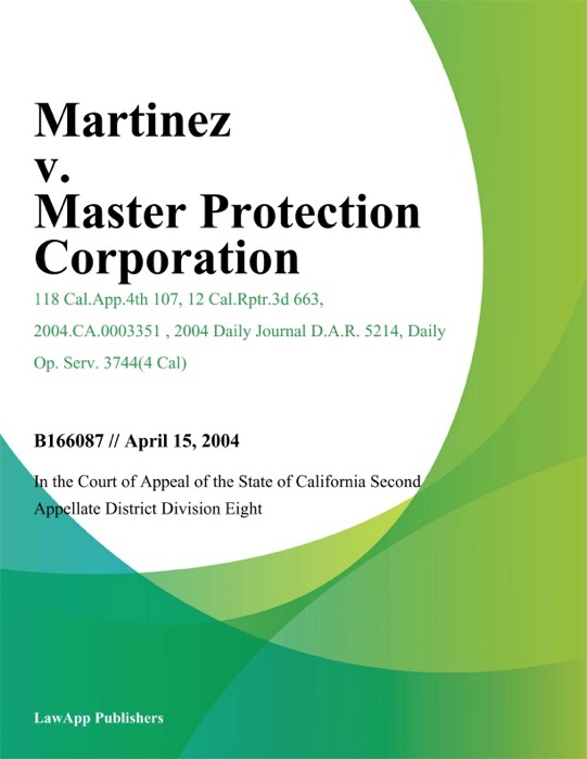 Martinez V. Master Protection Corporation
