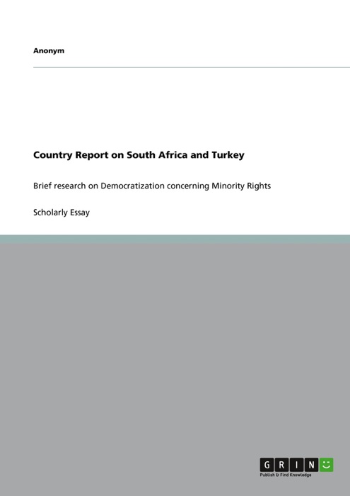 Country Report on South Africa and Turkey