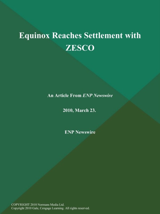 Equinox Reaches Settlement with ZESCO