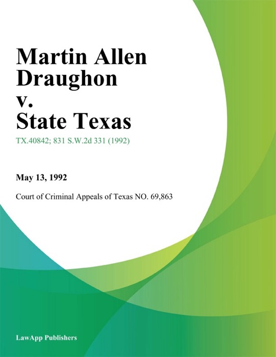 Martin Allen Draughon v. State Texas