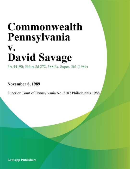 Commonwealth Pennsylvania v. David Savage
