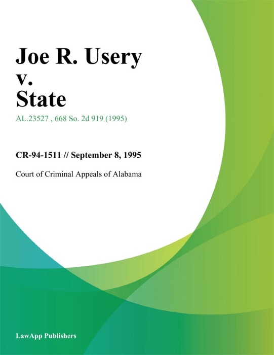 Joe R. Usery v. State