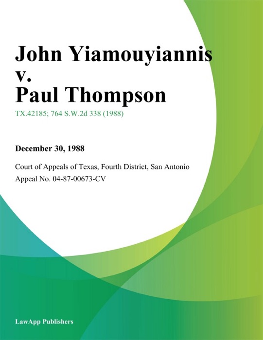 John Yiamouyiannis v. Paul Thompson