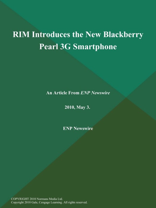 RIM Introduces the New Blackberry Pearl 3G Smartphone