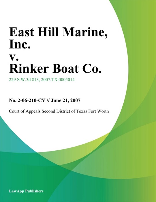 East Hill Marine, Inc. v. Rinker Boat Co., Inc.
