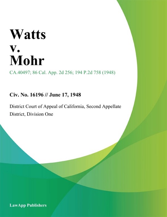 Watts v. Mohr