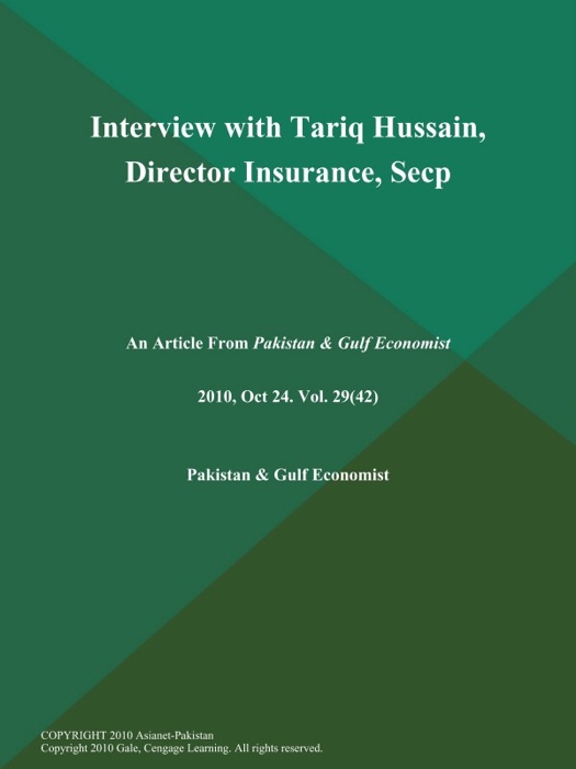 Interview with Tariq Hussain, Director Insurance, Secp