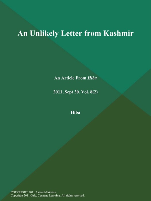 An Unlikely Letter from Kashmir