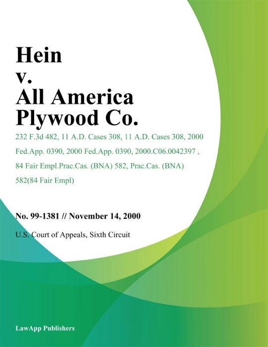 Hein V. All America Plywood Co.