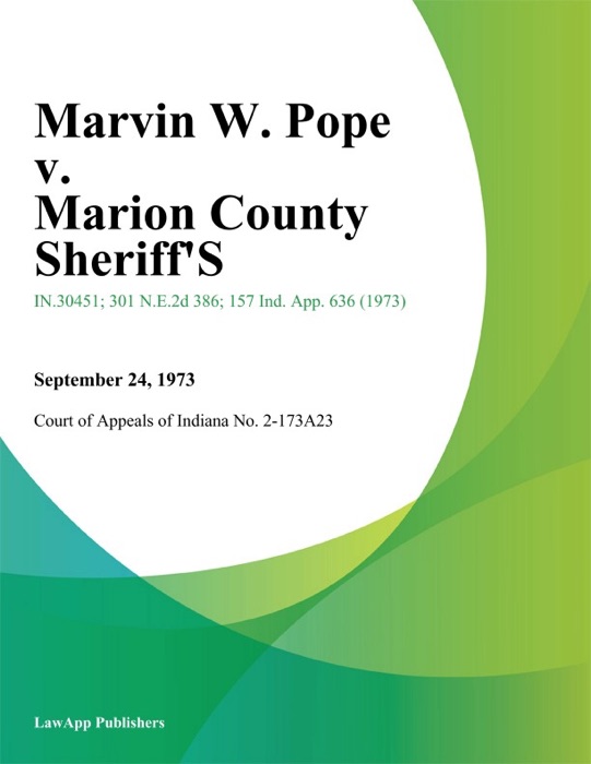 Marvin W. Pope v. Marion County Sheriffs
