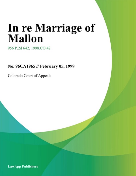 In Re Marriage Of Mallon