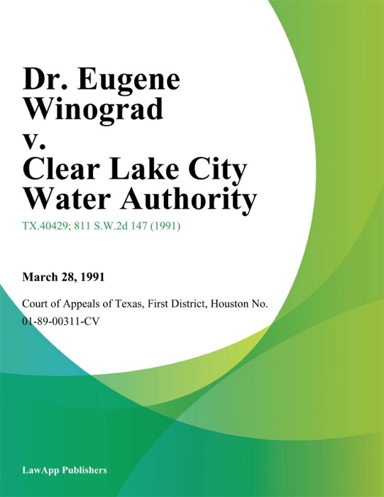 Dr. Eugene Winograd v. Clear Lake City Water Authority