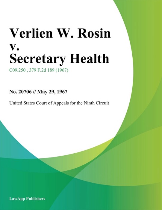 Verlien W. Rosin v. Secretary Health