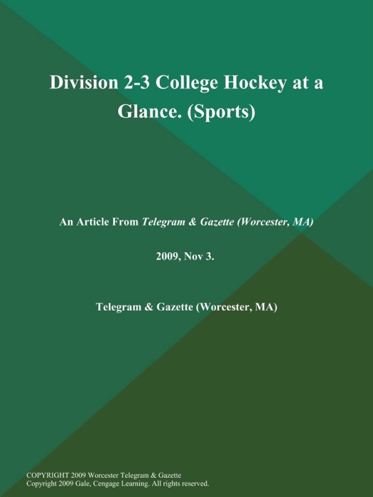 Division 2-3 College Hockey at a Glance (Sports)