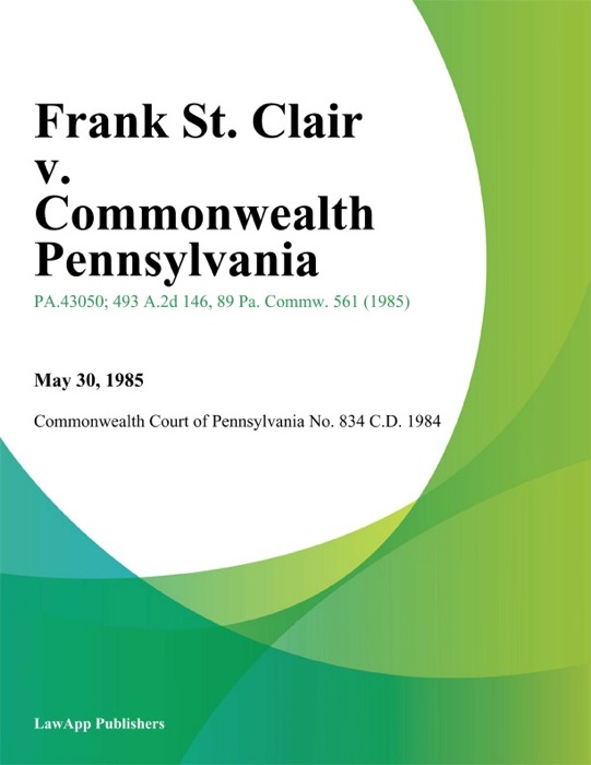 Frank St. Clair v. Commonwealth Pennsylvania