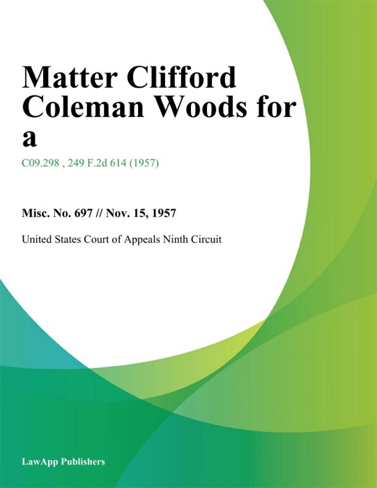 Matter Clifford Coleman Woods for a
