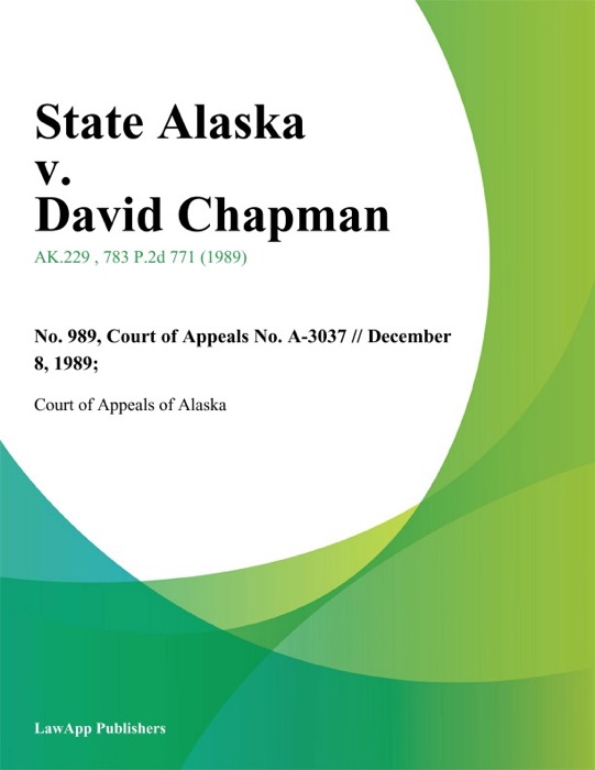 State Alaska v. David Chapman
