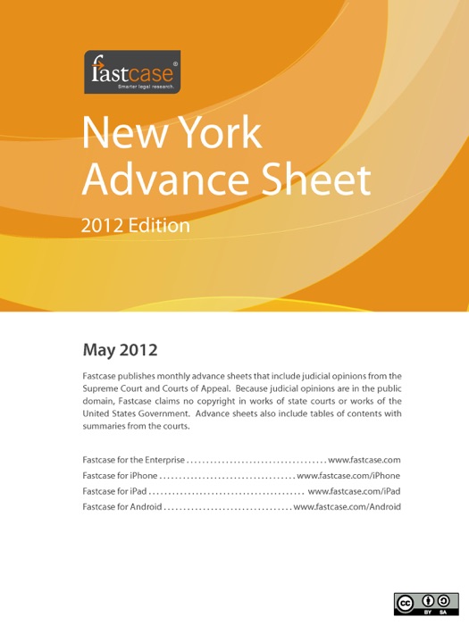 New York Advance Sheet May 2012