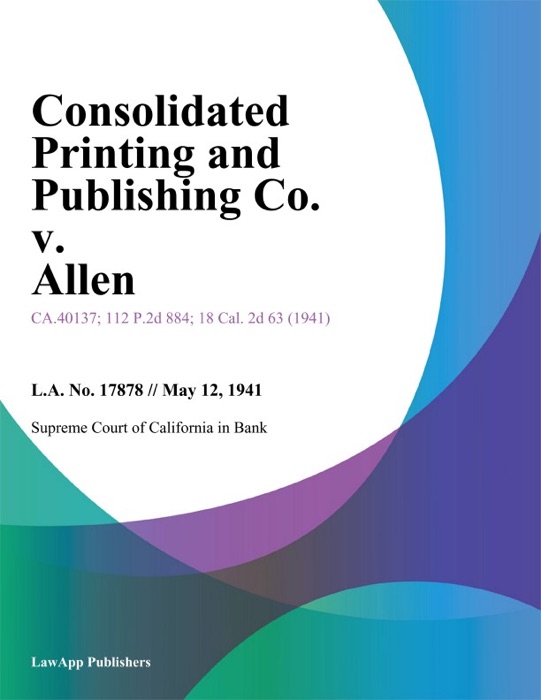 Consolidated Printing and Publishing Co. v. Allen