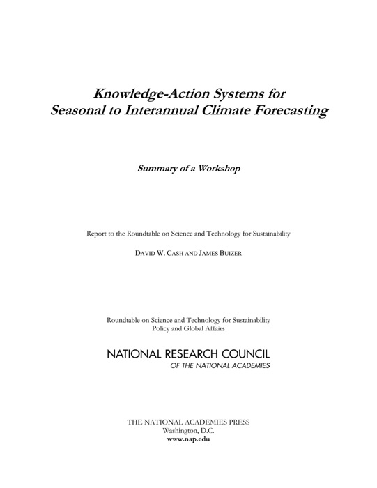 Knowledge-Action Systems for Seasonal to Interannual Climate Forecasting