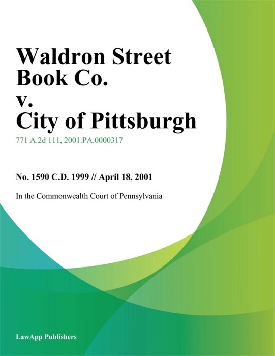 Waldron Street Book Co. v. City of Pittsburgh