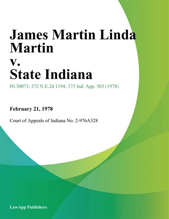 James Martin Linda Martin v. State Indiana