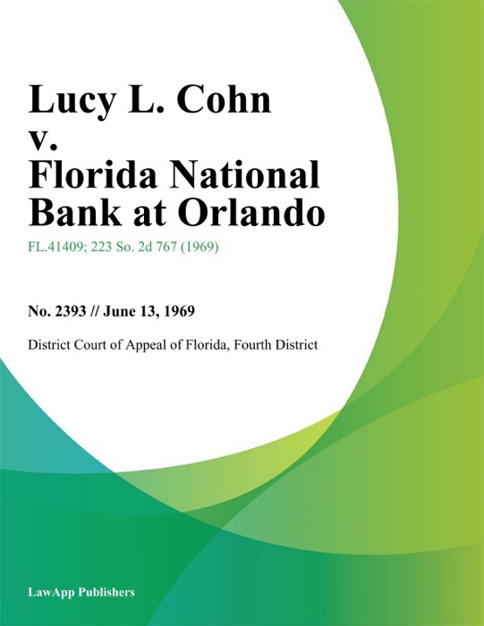 Lucy L. Cohn v. Florida National Bank At Orlando