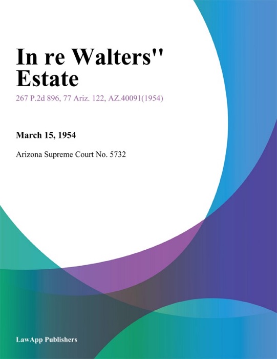 In Re Walters'' Estate