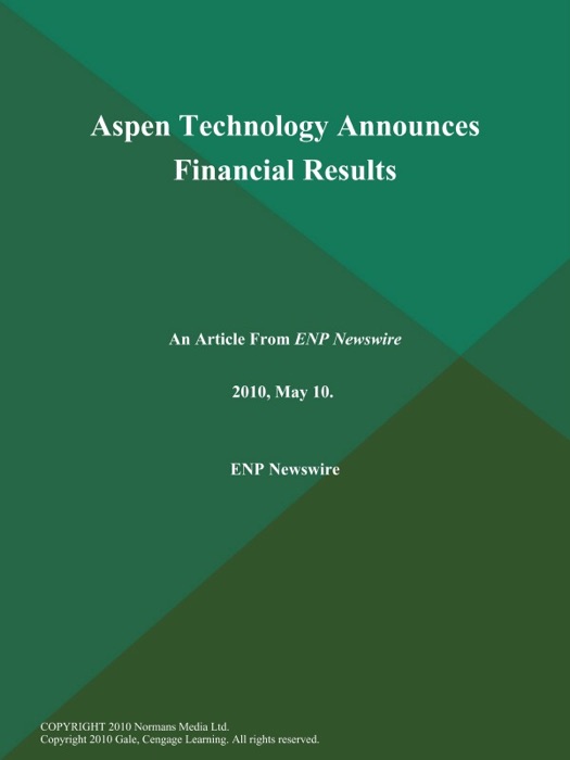 Aspen Technology Announces Financial Results