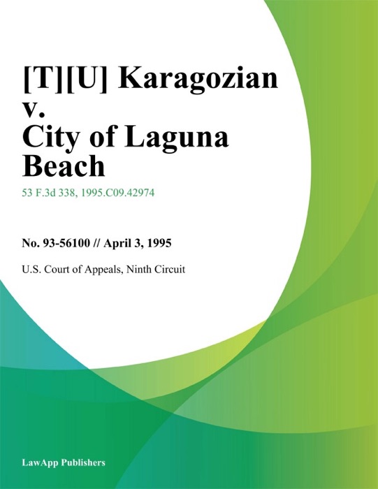 Karagozian v. City of Laguna Beach