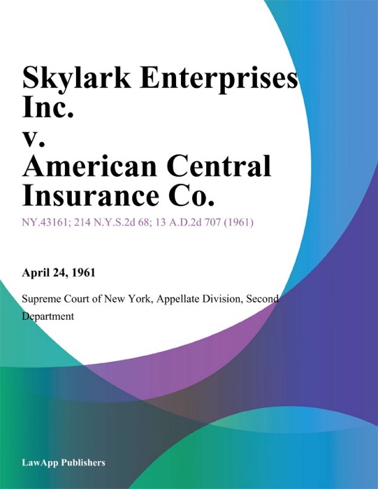 Skylark Enterprises Inc. v. American Central Insurance Co.