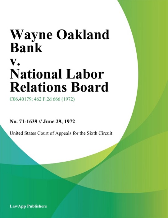 Wayne Oakland Bank v. National Labor Relations Board