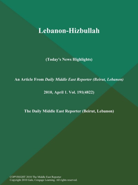 Lebanon-Hizbullah (Today's News Highlights)