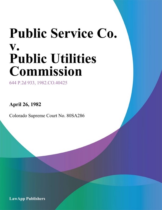 Public Service Co. V. Public Utilities Commission