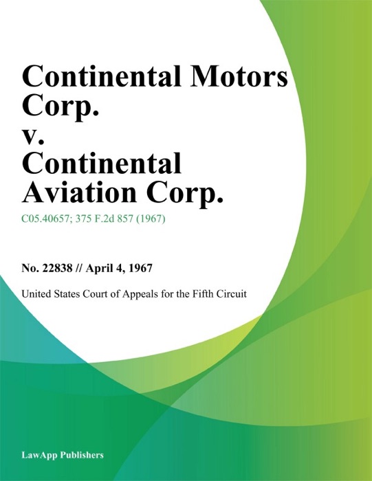 Continental Motors Corp. V. Continental Aviation Corp.