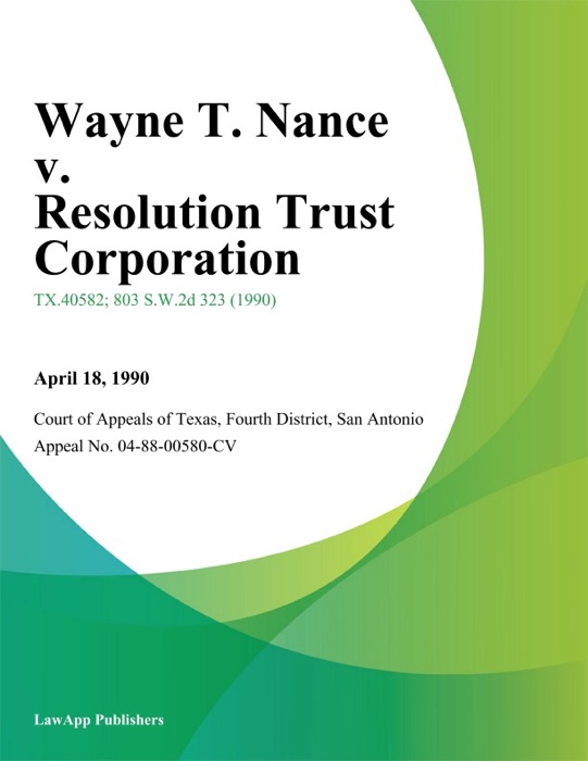 Wayne T. Nance v. Resolution Trust Corporation