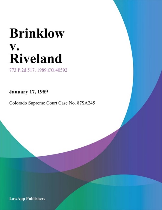 Brinklow V. Riveland