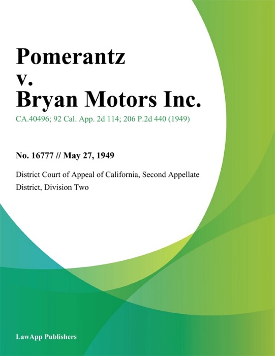 Pomerantz V. Bryan Motors Inc.