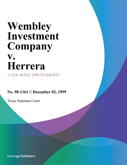 Wembley Investment Company V. Herrera