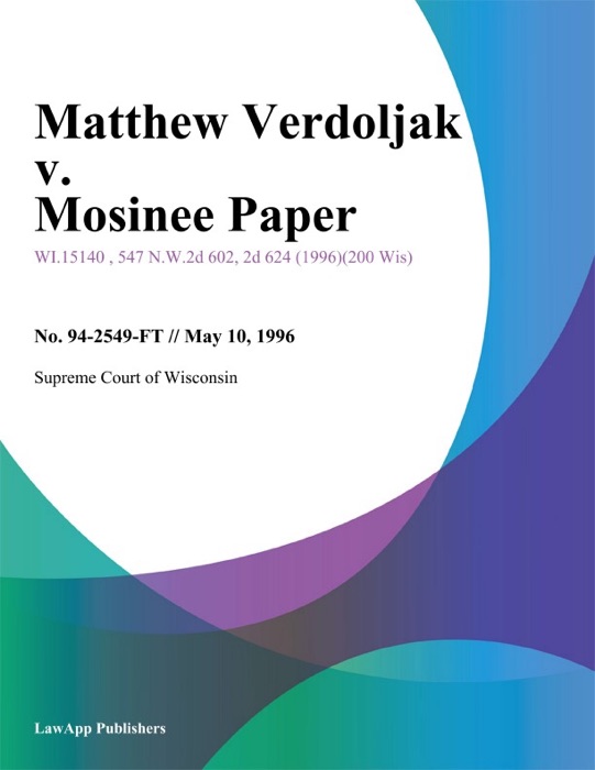 Matthew Verdoljak v. Mosinee Paper