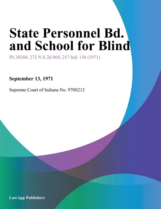 State Personnel Bd. and School for Blind