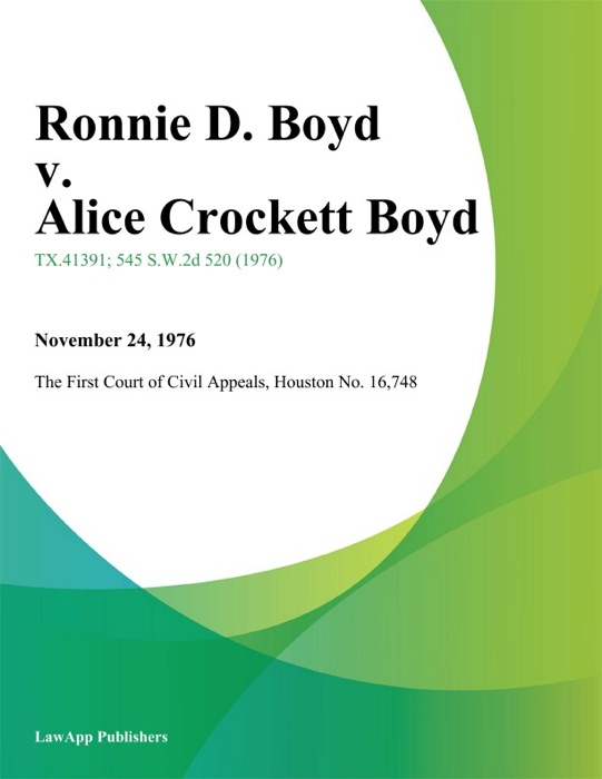 Ronnie D. Boyd v. Alice Crockett Boyd