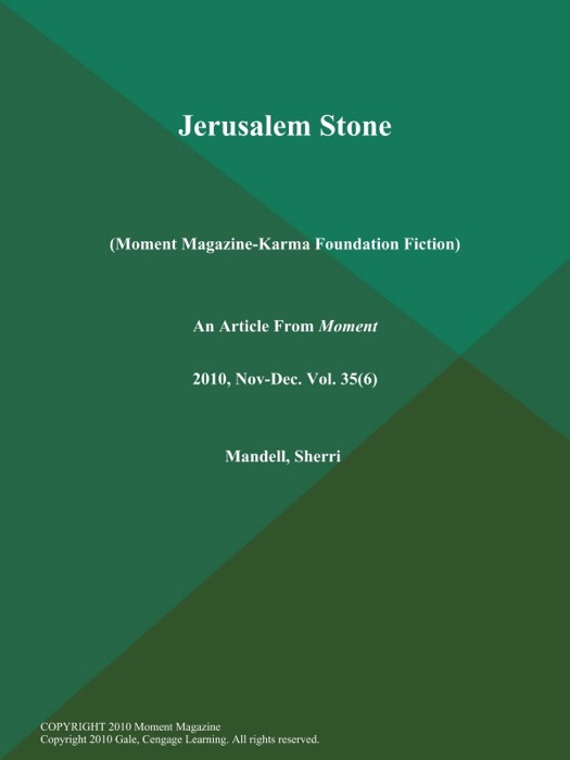 Jerusalem Stone (Moment Magazine-Karma Foundation Fiction)