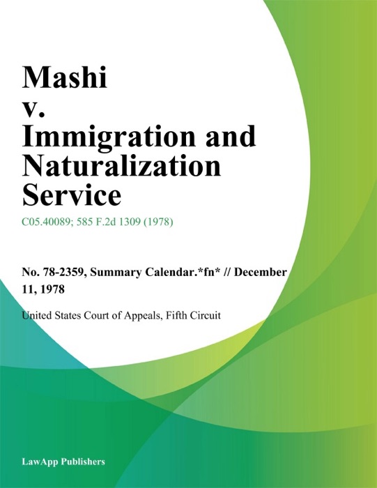 Mashi v. Immigration and Naturalization Service