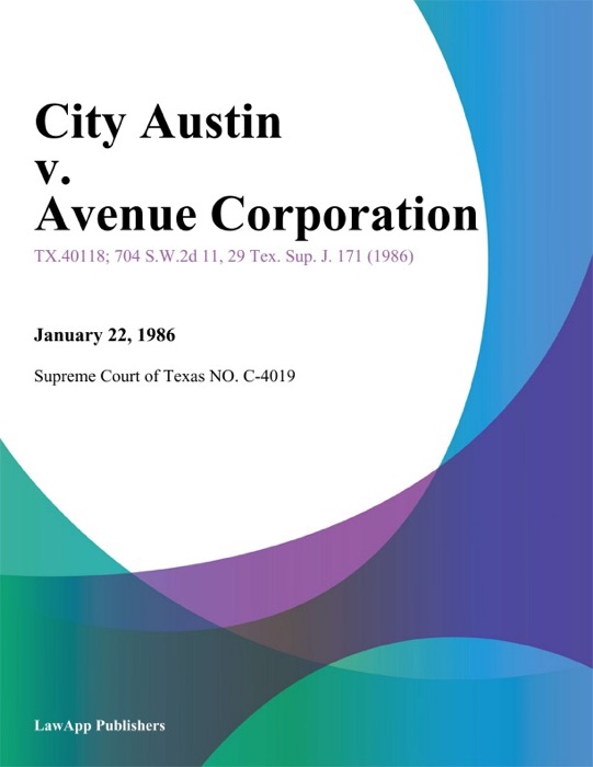 City Austin v. Avenue Corporation