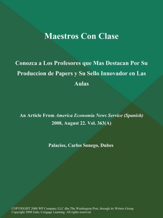 Maestros Con Clase: Conozca a Los Profesores que Mas Destacan Por Su Produccion de Papers y Su Sello Innovador en Las Aulas