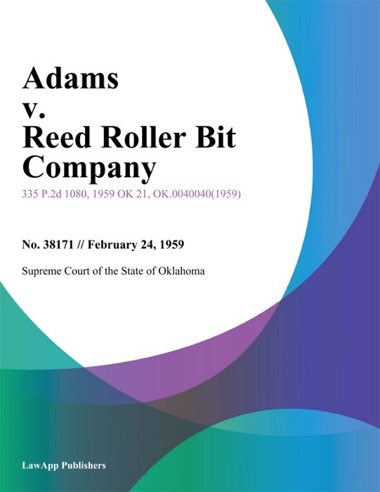 Adams v. Reed Roller Bit Company